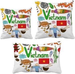 DIYthinker Vietnam Love Heart Landscap National Flag Throw Pillows Set Einfügen Kissen Cover Home Sofa Dekor Geschenk